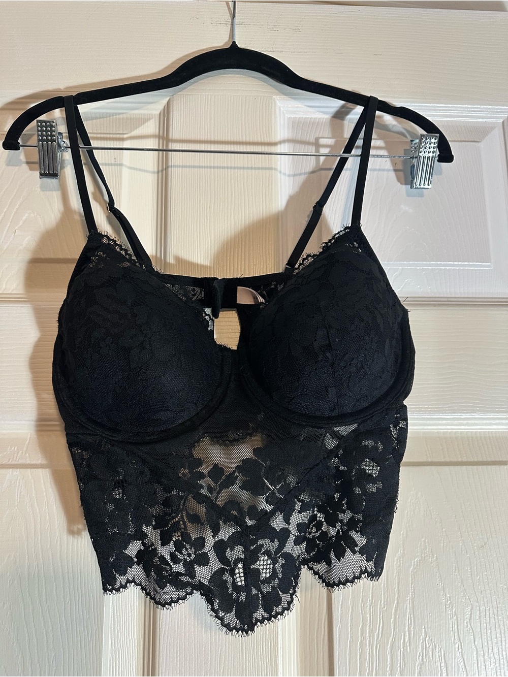Auden Black Lace Longline Bralette